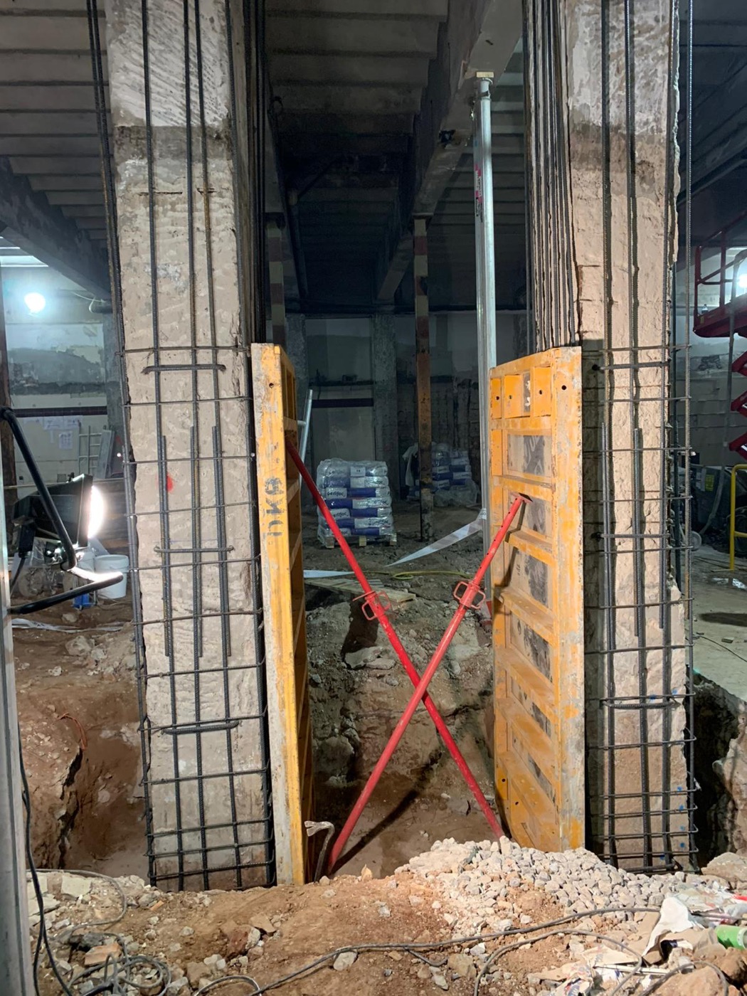 Estructura de hormigón armado en obra